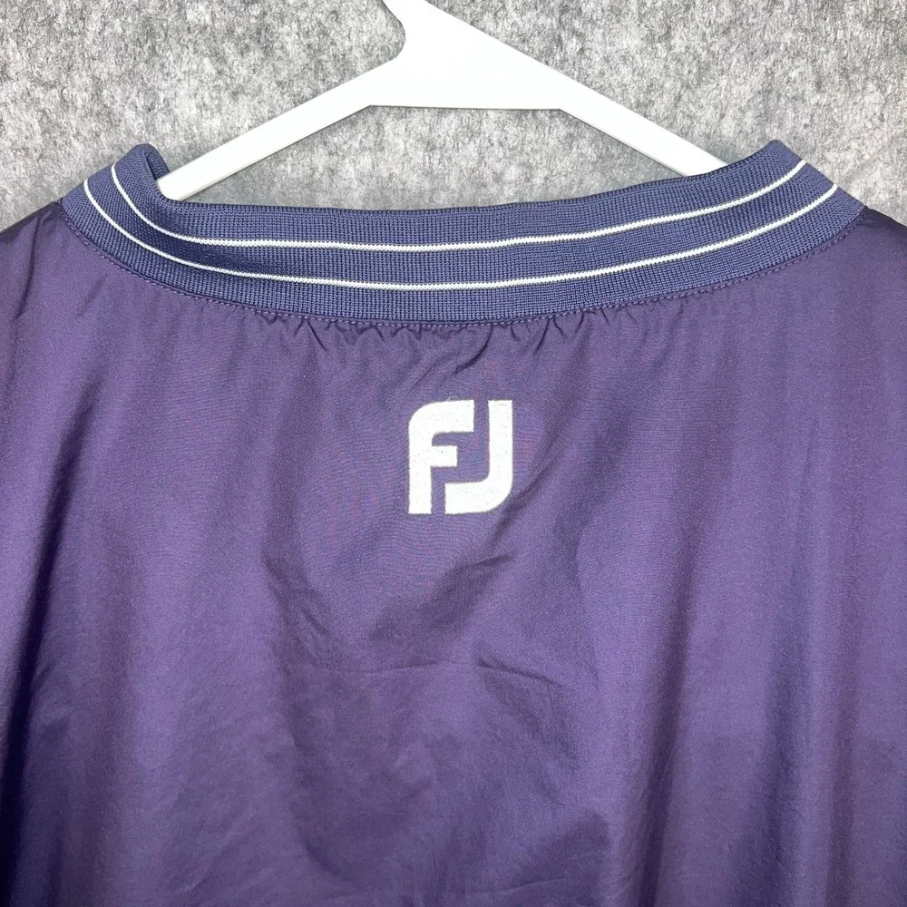 FootJoy Men's Golf Windshirt Pullover V-Neck Purple‎ Lightweight Jacket Medium